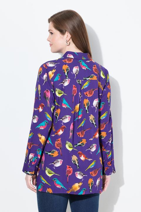 Immagine prodotto Ulla Popken Camicia con volatili, colletto da camicia e maniche lunghe (60)