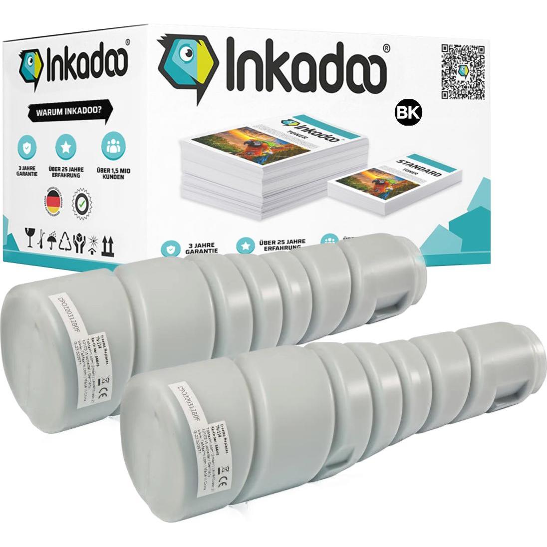 Inkadoo, Toner, Toner sparset kompatibel mit Konica Minolta 8937-784 / TN-114 enthält 2x Tonerkartusche