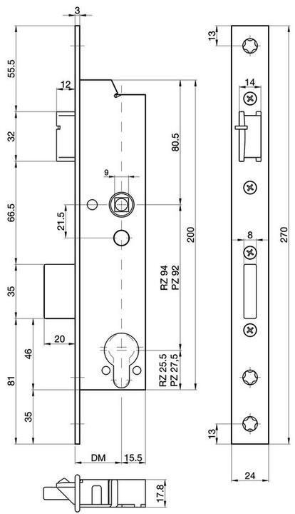 Immagine prodotto MSL Serratura d'infilare di sicurezza antipanico telaio tubolare DELTA (Serratura a mortasa)