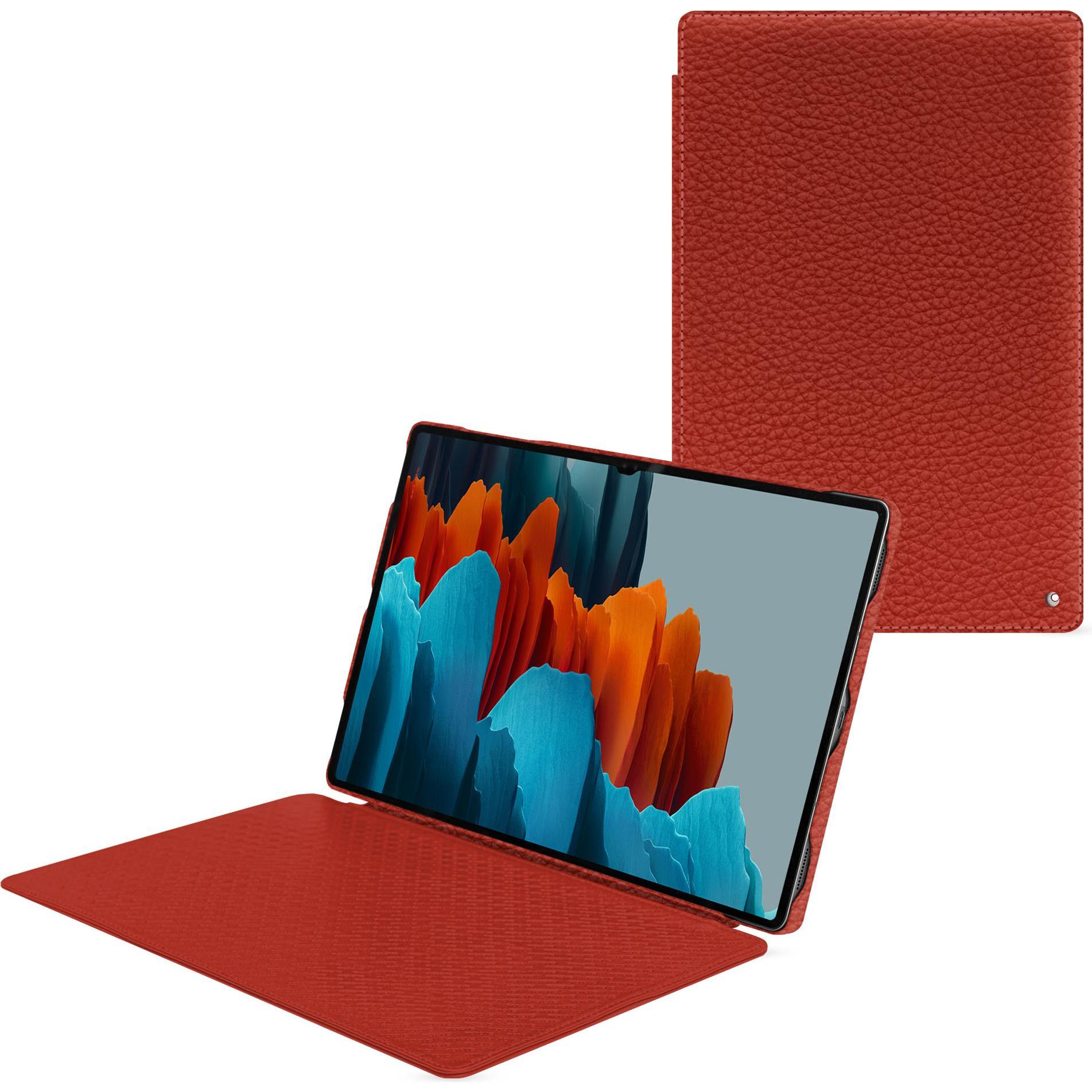 Thumbnail - Noreve Lederschutzhülle horizontal (Galaxy Tab S9 Ultra), Tablet Hülle, Orange