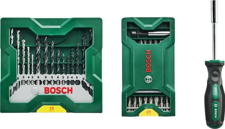 Bosch Zubehör 25+15+1 Mini-X-Line Sets plus Griff (3 mm, 4 mm, 5 mm, 6 mm, 8 mm)