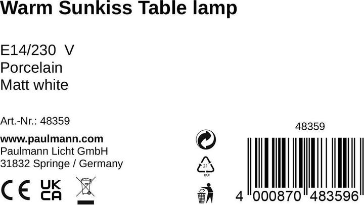 Nährwerte und Zutaten Pauleen Warm Sunkiss (E14)