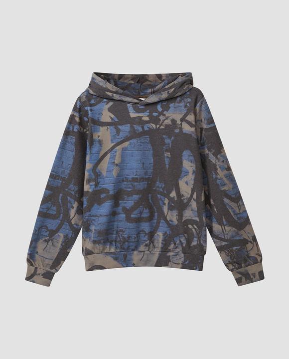 Produktbild s.Oliver Sweatshirt Kapuzensweater mit Graffiti-Print (170, 176)