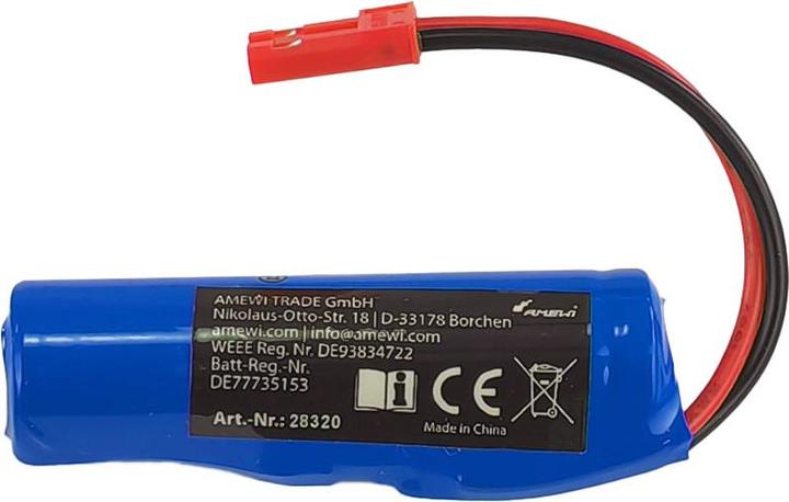 Amewi Li-Ion Akku 1S 3,7V 500mAh BEC (1 Stk., Gerätespezifisch, 500 mAh)