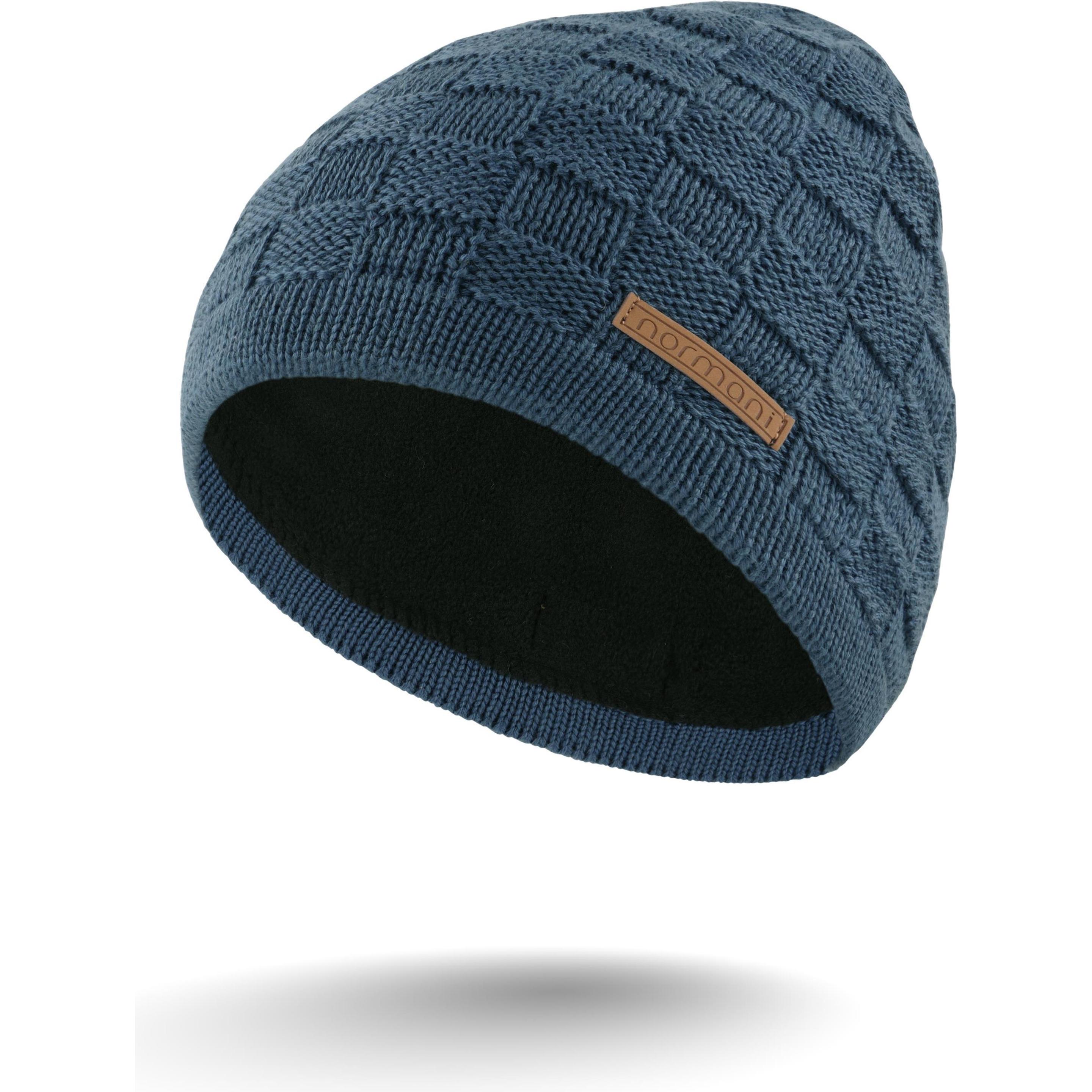 Normani, Herren, Mütze, Merinowoll-Mütze mit Design Yuma, Blau, (One Size)