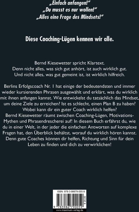 Actual product image Maximum Coaching Lügen? (German, Bernd Kiesewetter, 2022)