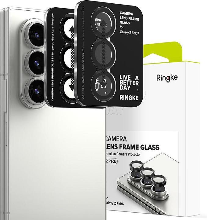 Actual product image Ringke - Camera Lens Frame Glass - Samsung Galaxy Z Fold7 - Black (2 Piece, Samsung Galaxy Z Fold7)