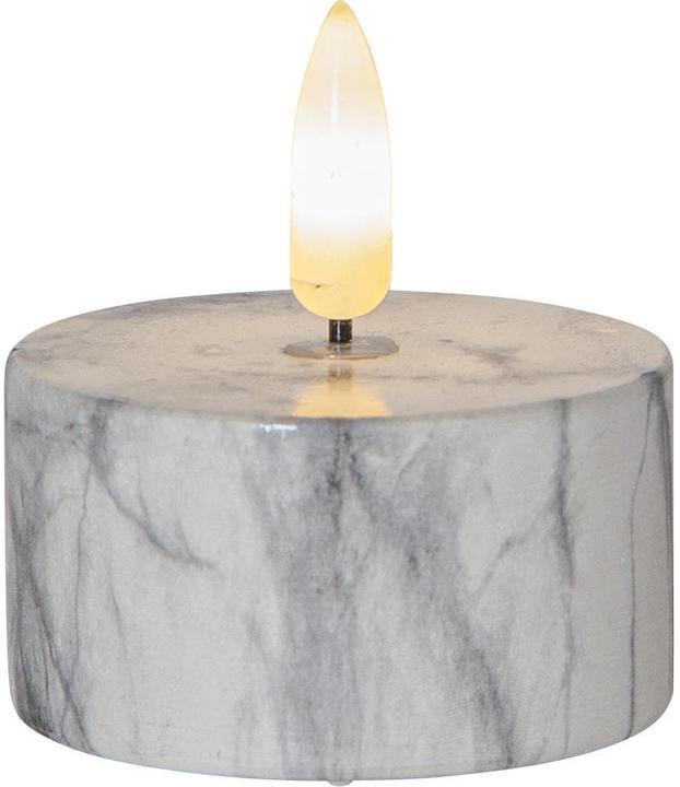 Produktbild Star Trading LED-Teelichter Flame Marble, 2 Stk. 5.5 cm x 6 cm, Grau (2 x)