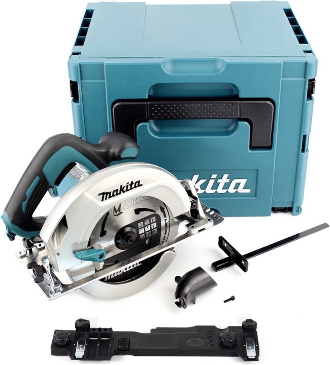 Productafbeelding Makita HS 7601 J 1200 W handcirkelzaag in Makpac met 190 mm MForce zaagblad + geleiderail
