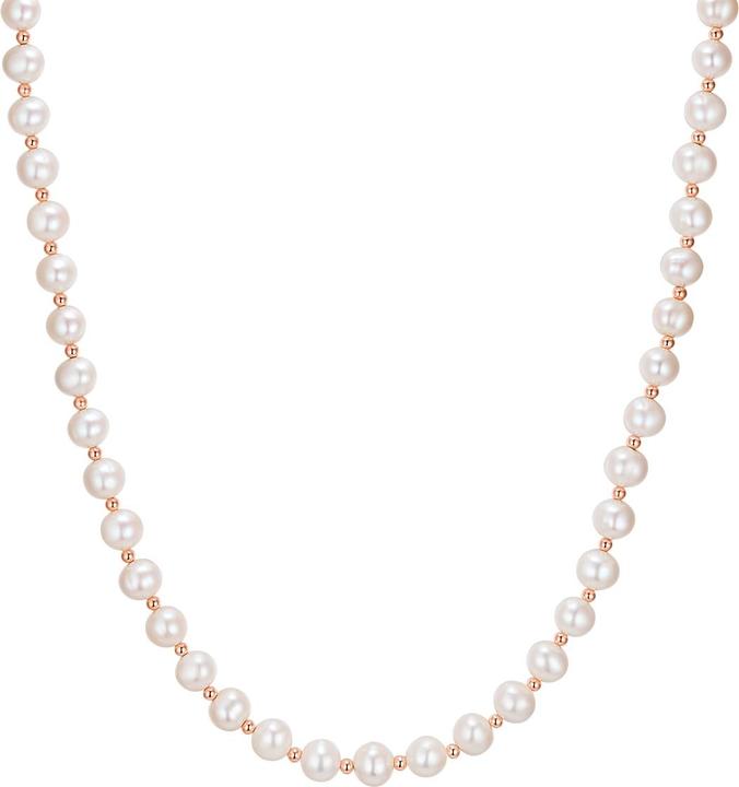 Image du produit Valero Pearls Femmes en argent sterling perle d'eau douce or rose 40,0 cm chaîne de base + 5,0 cm d'extension - (Argent Sterling, 40 - 45 cm)