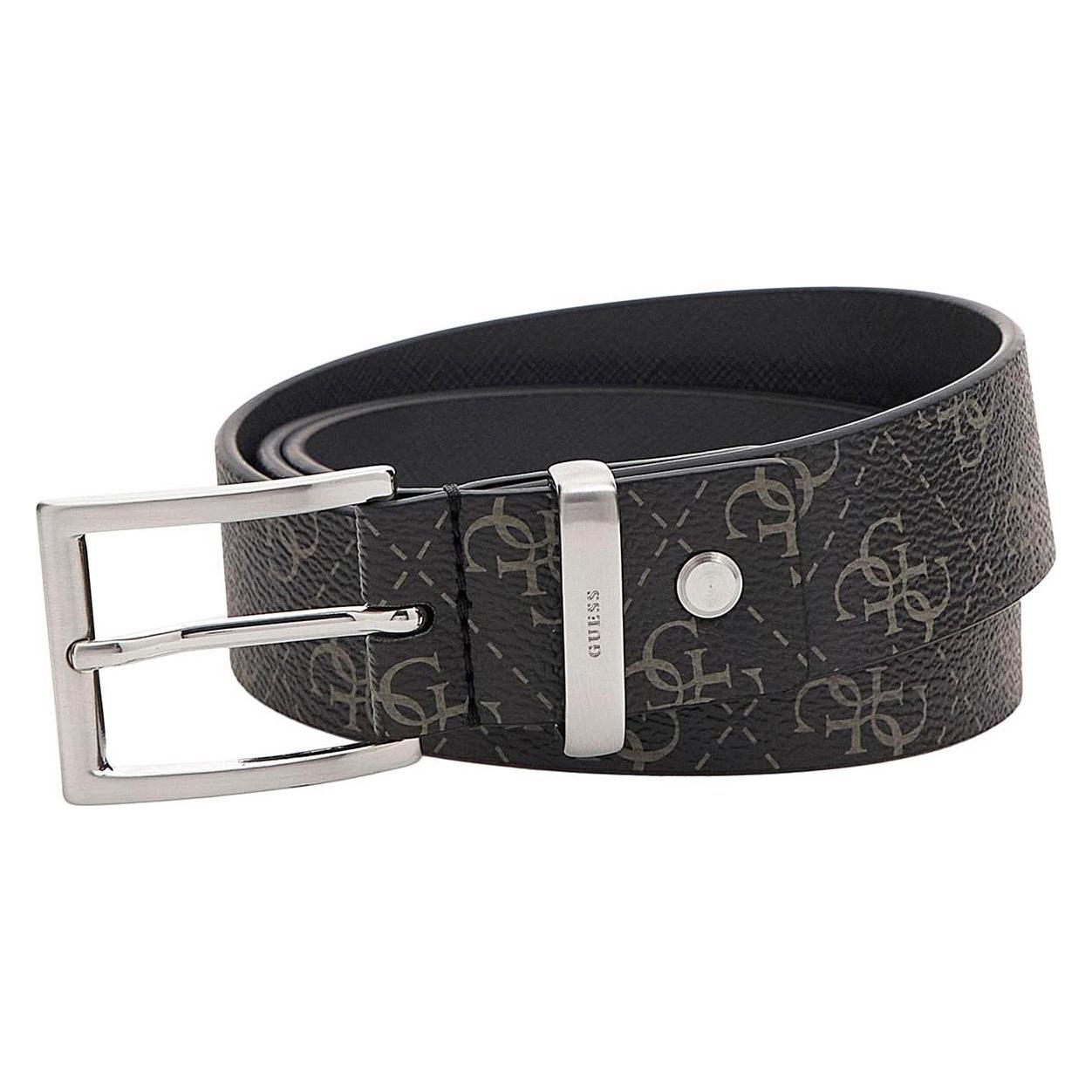Guess, Herren, Gürtel, Vezzola Reversible And Adjustable Belt, Grau, Schwarz, (90)