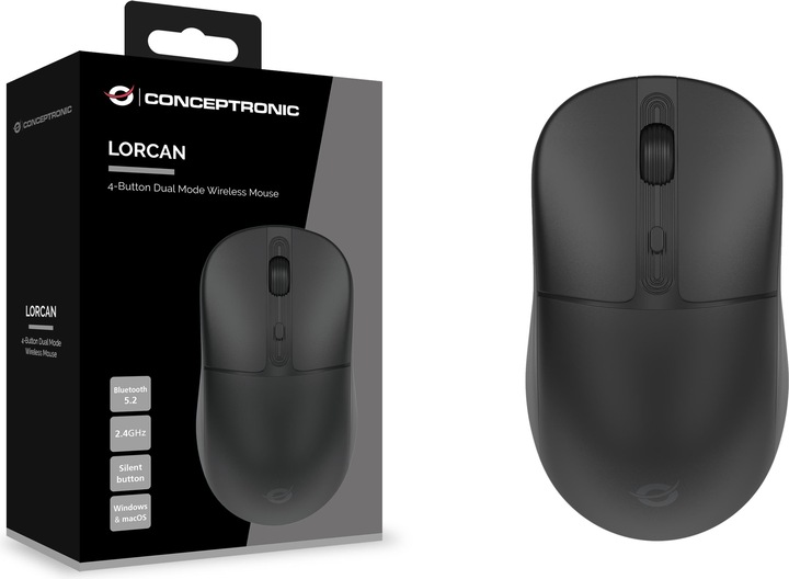 Actual product image Conceptronic LORCAN04B 4-button Bluetooth mouse ergonomic (Wireless)