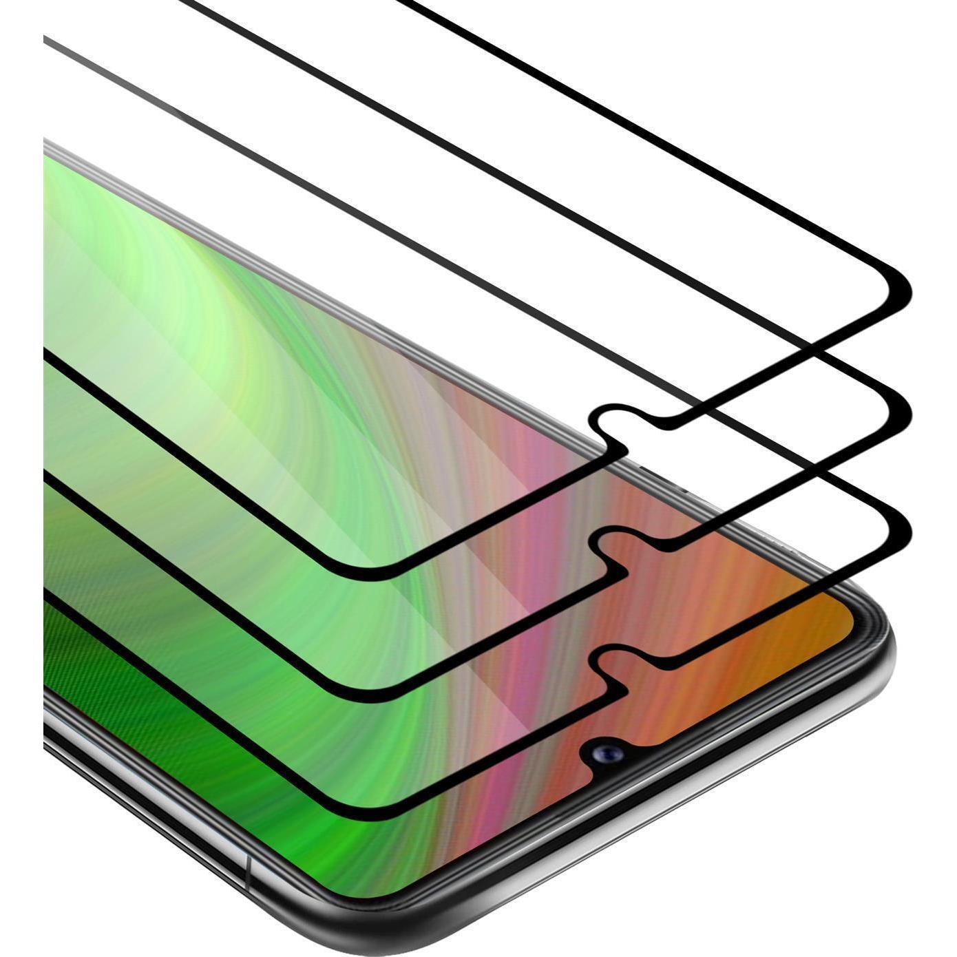 Cadorabo Vollbild Displayschutzglas (3 Stück, Honor Play 9A), Smartphone Schutzfolie, Schwarz