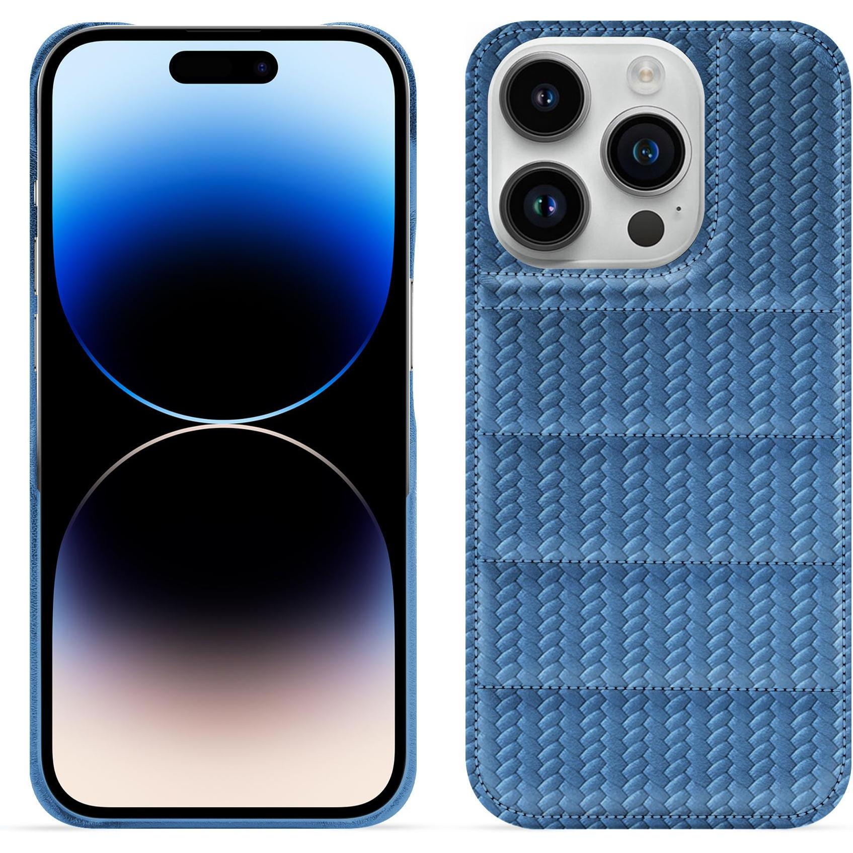 Noreve Lederschutzhülle (Apple iPhone 15 Pro), Smartphone Hülle, Blau
