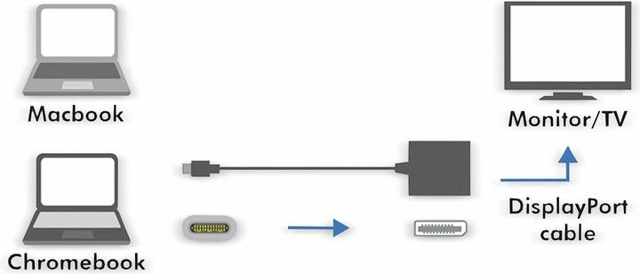 Produktbild LogiLink USB Typ-C zu (DP, 14 cm)