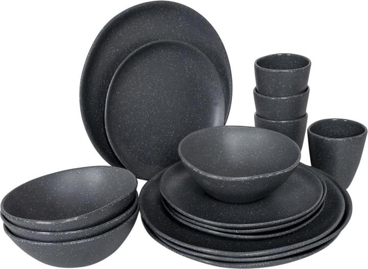 Actual product image Bo-Camp Servies Hoxton grijs 16dlg - - Kamperen - Koken - Servies
