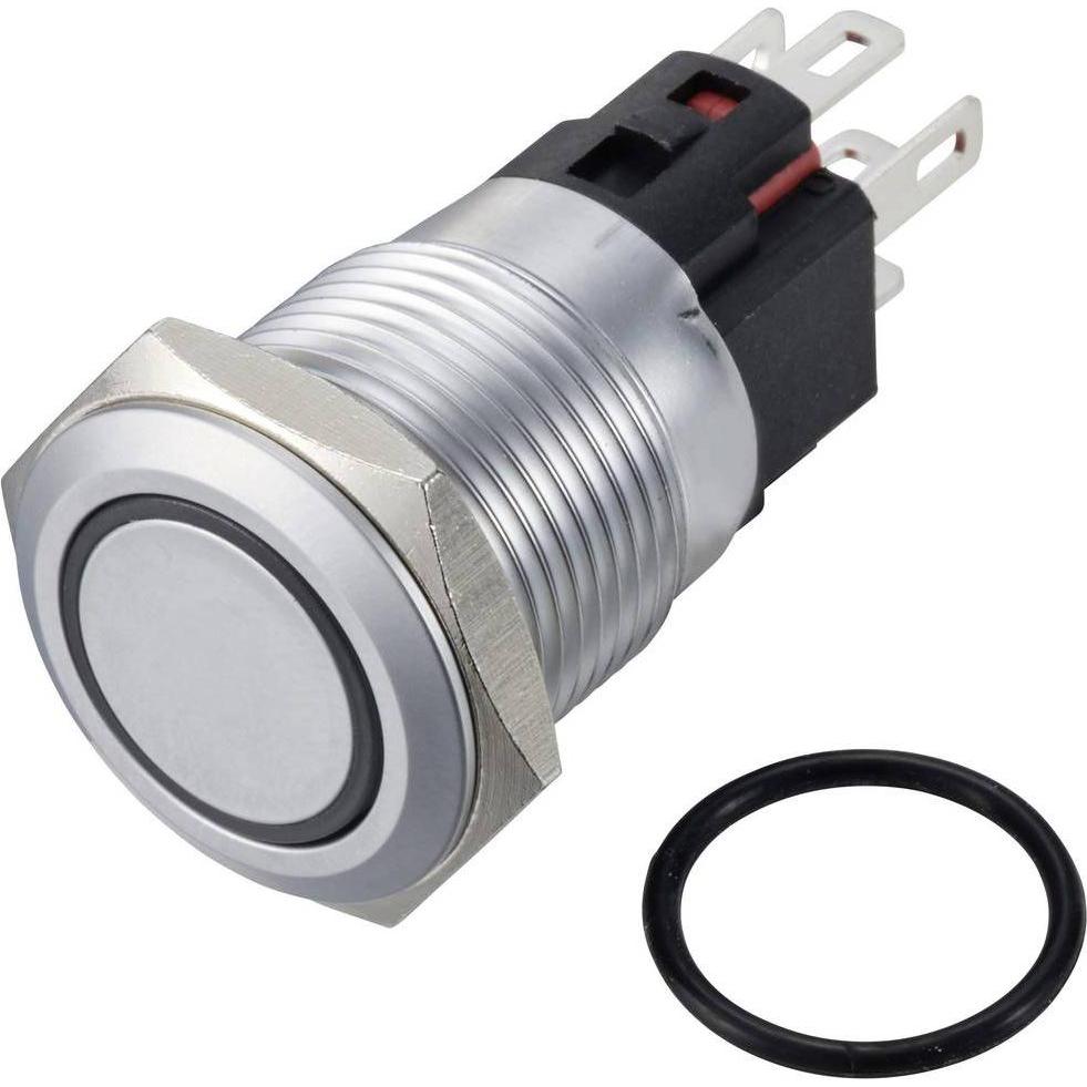 Tru Components TC-12647528 Druckschalter 250 V/AC 3 A 1 x Aus/(Ein) IP65 Grün r, Taster + Schalter, Grün