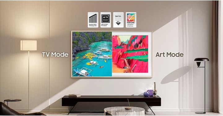 Produktbild Samsung QE75LS03FW (75", The Frame Pro, LED, NeoQLED, 4K, 2025)