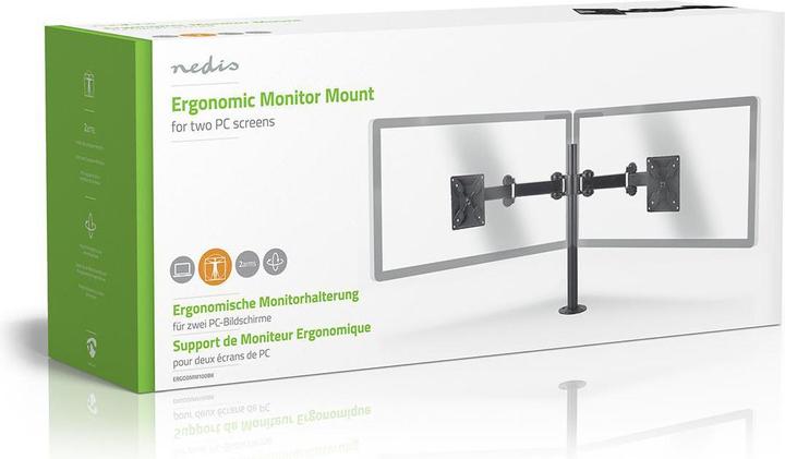 Actual product image Nedis Dual monitor mount - table mount for 14 to 24 inch two (Table, 24.02")