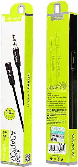 Produktbild Usams Kabel przedłużający do słuchawek1m czarny/black EYCX101 (US-SJ055) (1 m, AUX Kabel)