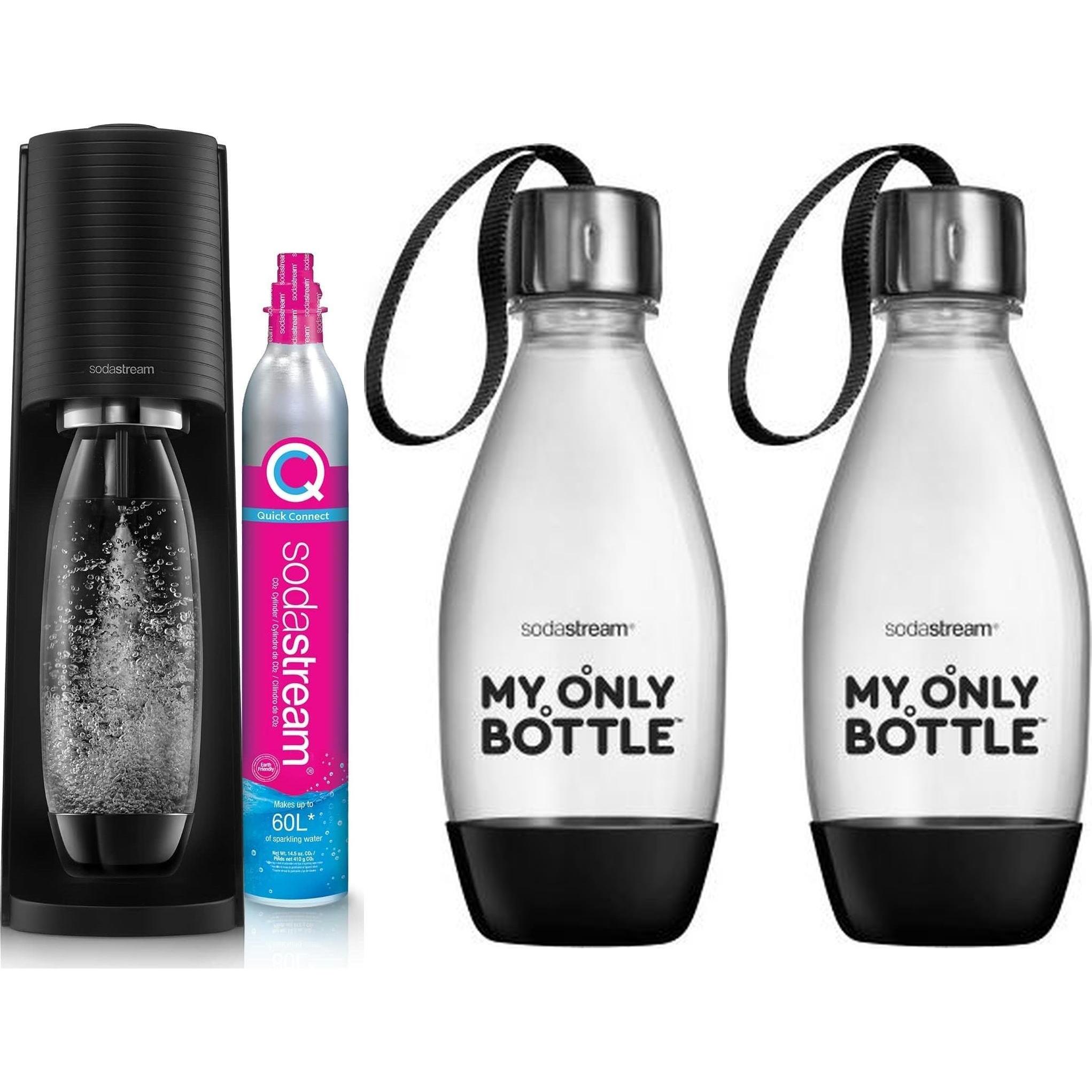 SodaStream Saturator Terra + 1 butelka + gaz Czarny + 2x 0,5L, Accessori per gasatore, Nero