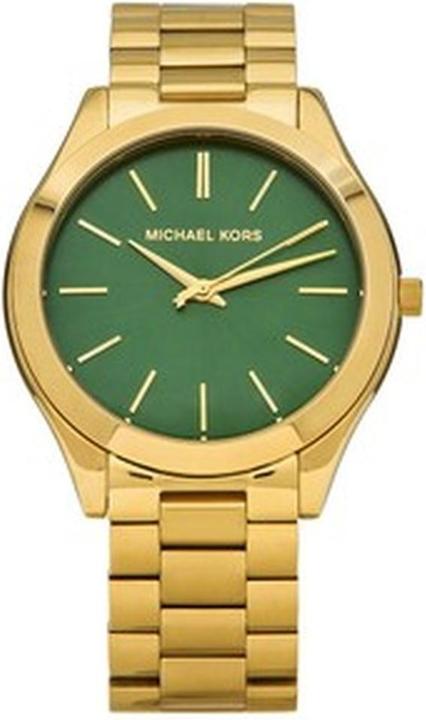 Produktbild Michael Kors Orologio da Polso Acciaio Oro Giallo Quadrante Verde Scanalatura Sottile