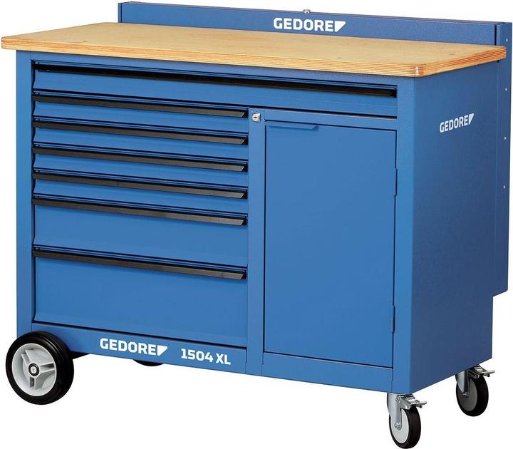 Gedore 1504 XL Rollwerkbank 1,25 m breit mit 7 Schubladen (0.13 cm, 55 cm)