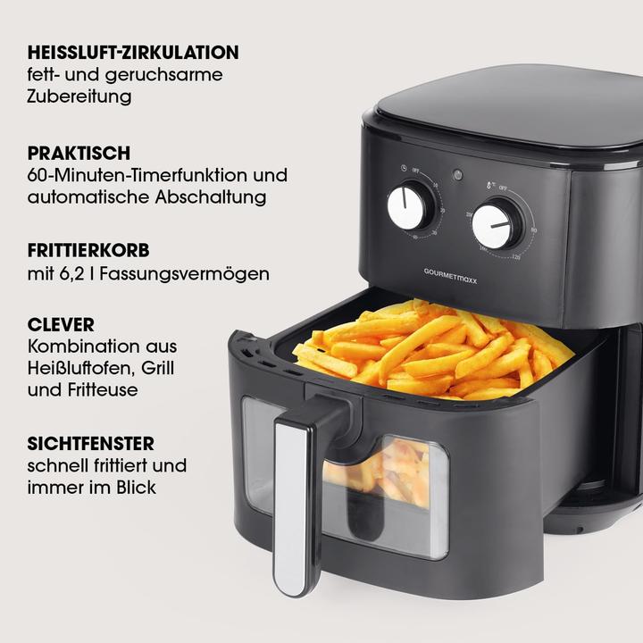 Actual product image Gourmetmaxx Heissluftfritteuse AirFryer mit Abschaltautomatik