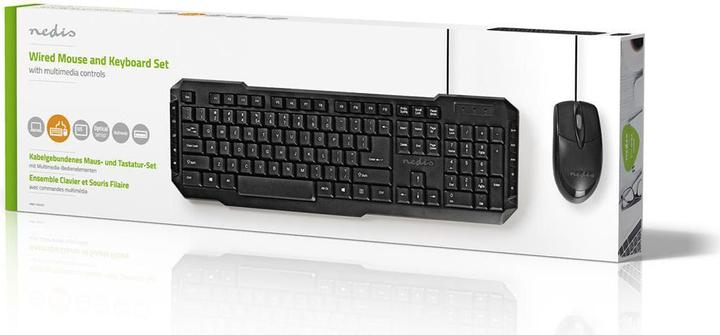 Actual product image Nedis Mouse and keyboard set | Wired | Mouse and keyboard connection: USB | 800 dpi | US Inter (Eng. Int., Cable)