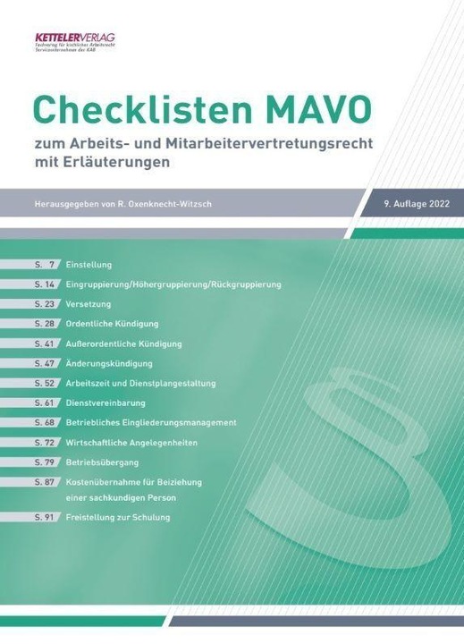 Checklisten MAVO 2022 (Deutsch, Renate Oxenknecht-Witzsch, 2022)