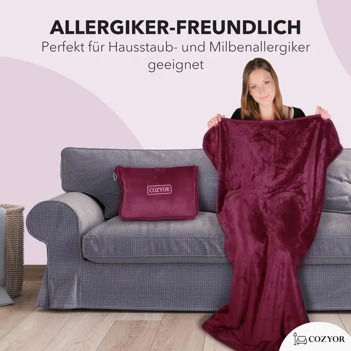 Immagine prodotto Cozyor Coperta da viaggio e cuscino da viaggio 2 in 1 per l'aereo (Cuscino per testa e collo)