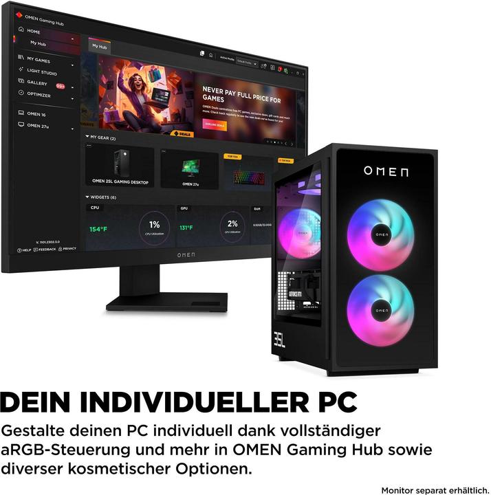 Produktbild HP OMEN 35L Gaming Desktop GT16-0690nz PC (2000 GB, 32 GB)
