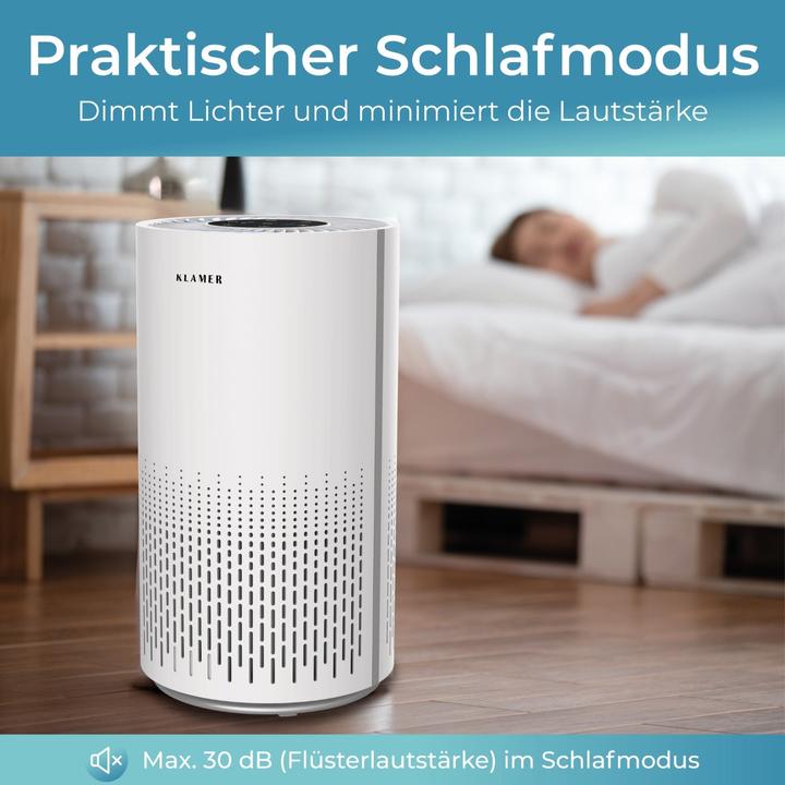 Actual product image KLAMER Luftreiniger 300i mit HEPA Filter CADR Spitzenleistung von 220 m³/h (50 m²)