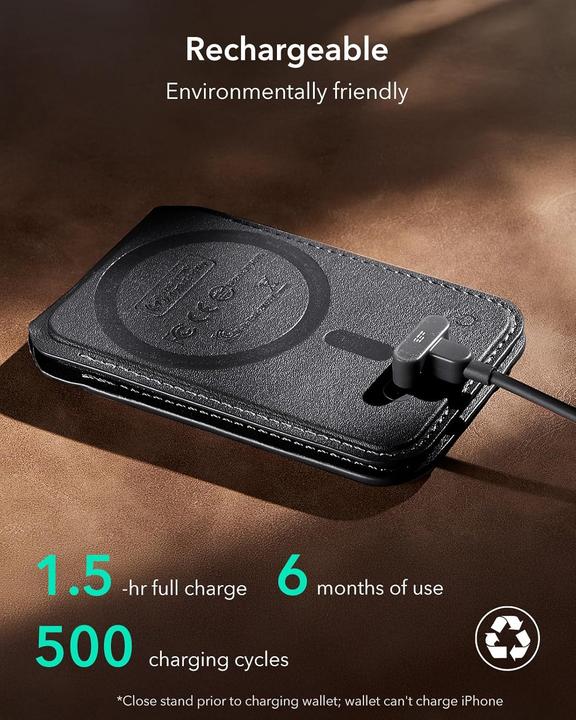 Actual product image ESR HaloLock Geo Wallet Stand, Midnight Black