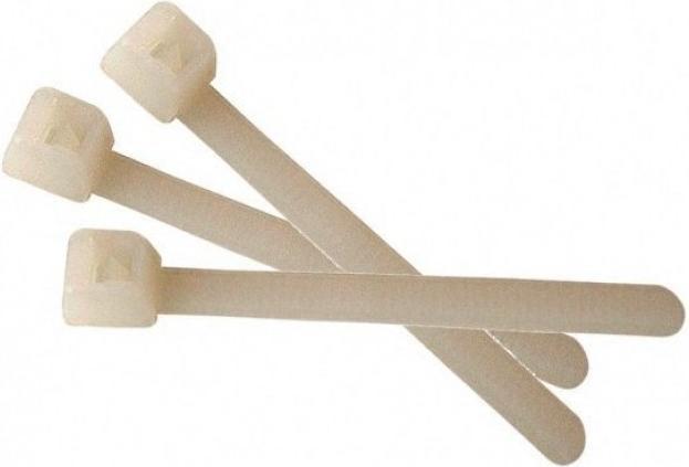 Actual product image Tecline Cable ties, 98 x 2.5 mm, natural colour, PU 100 pieces For bundling and fastening cables (Velcro cable ties, 98 mm, 100 pcs.)
