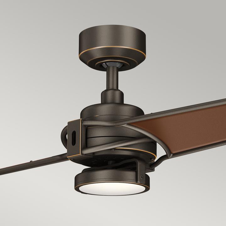 Immagine prodotto Elstead Lighting Ventilatore da soffitto silenzioso Xety con luce LED Ø142cm + telecomando champagne (38.80 dB)