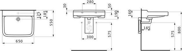 Actual product image Laufen Washbasin PRO LIBERTY 600x550mm barrier-free o HL o ÜL white (550 mm, 600 mm)