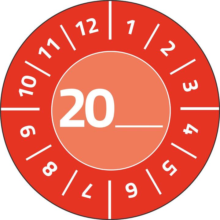 Actual product image Avery -Zweckform 80 St. Prüfplakette 20XX Rot (Ø) 30 mm 30 mm