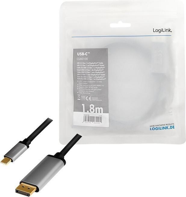 Produktbild LogiLink USB-/DisplayPort-Kabel (1.80 m, DisplayPort, 1.2)
