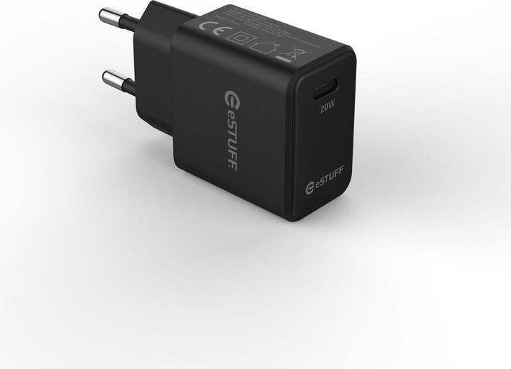 Actual product image eSTUFF USB-C Charger EU PD 20W. 1 x (20 W)