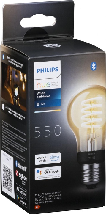 Actual product image Philips Hue Philips E27 single pack filament (E27, 7 W, 550 lm, 1 x, G)