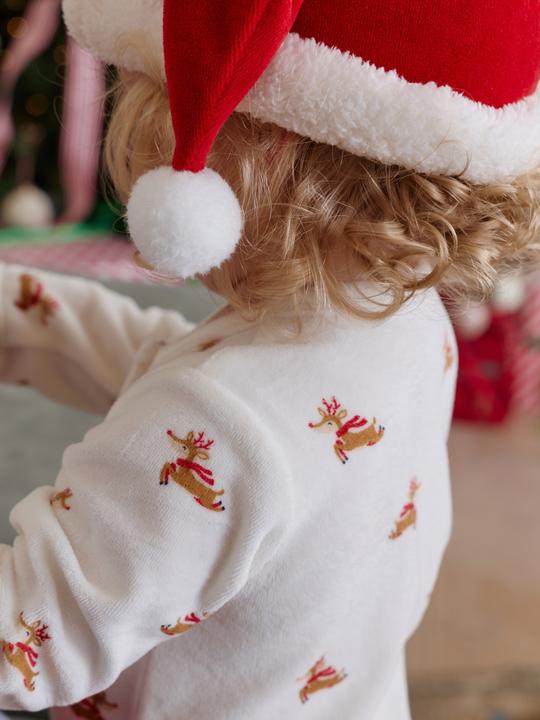 Immagine prodotto Envie de Fraise Weihnachts-Set: Baby Samt-Schlafanzug & Mütze mit Rentiermotiv Geschwister-Capsule