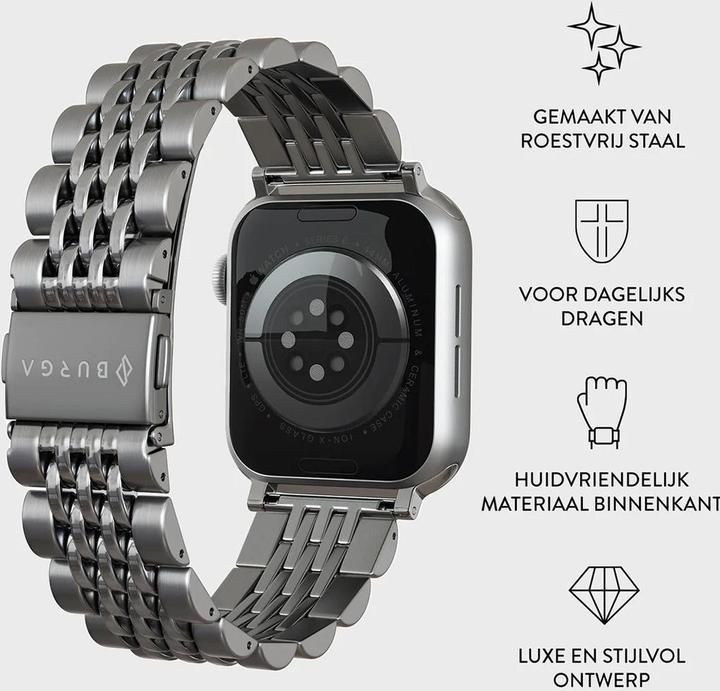 Produktbild Burga Apple Watch Band Chic Royal Silver 38mm / 40mm / 41mm (Roestvrij Staal)