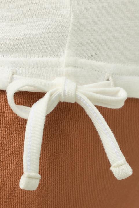 Image du produit Ulla Popken T-shirt en coton bio, avec cordon à la base, col rond et manches courtes (50, 52)
