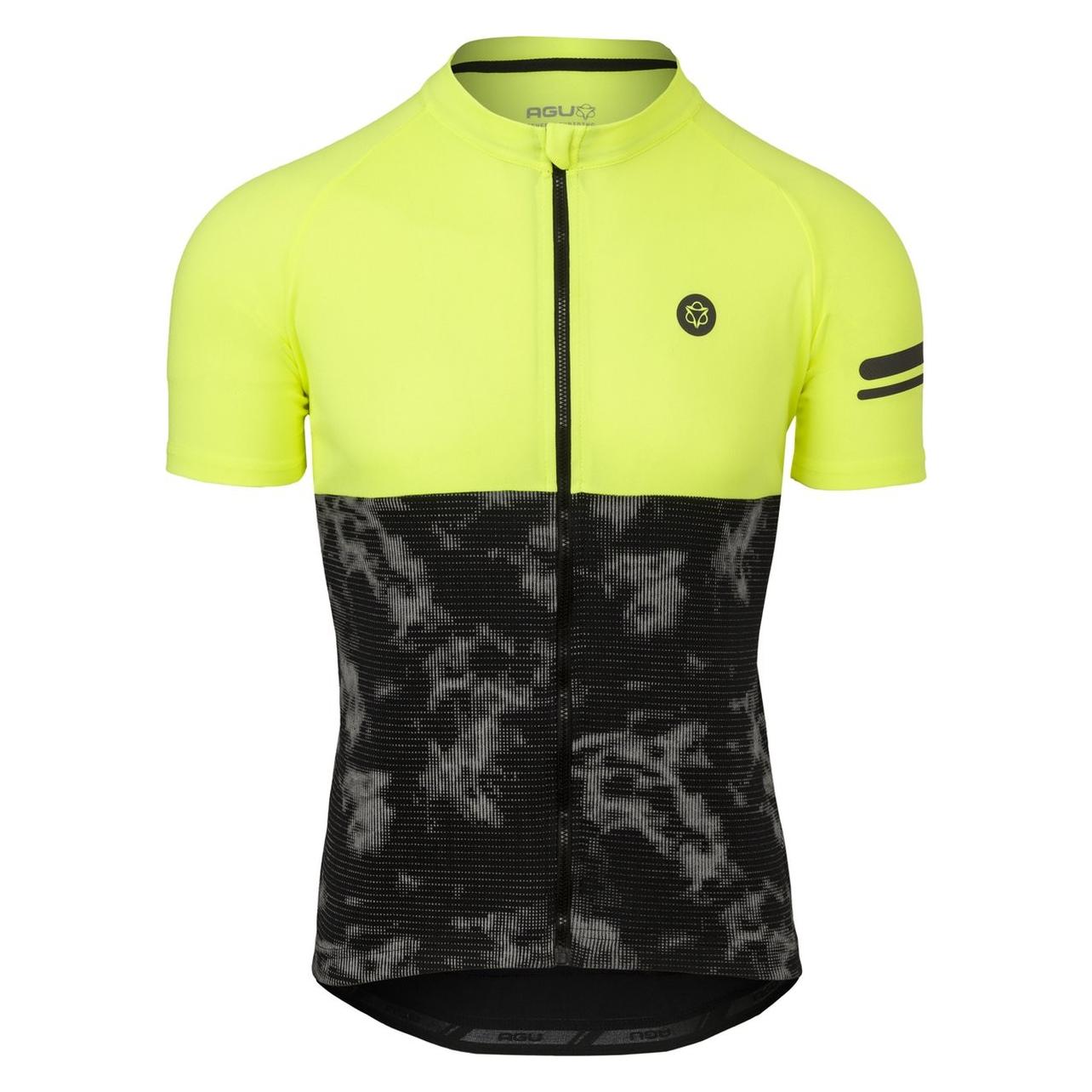 Agu, Mannen, Wielertruien, Duo Fietsshirt Essential Heren - Geel - S (S), Geel, S