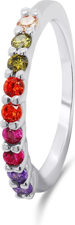 Brilio Zilver - Fatsoenlijke zilveren ring met gekleurde zirkonia's RI063W - Circuit: 60 mm (60)