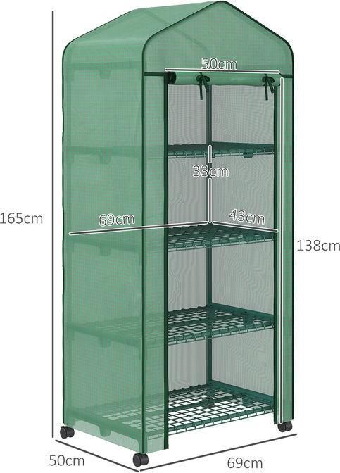 Produktbild Swisshandel24 Folien-Gewächshaus, Mini-Gewächshaus, 4 Regalfächer, 69 x 50 x 165 cm, Grün
