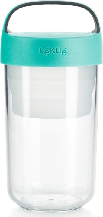 Actual product image Lékué Jar To Go turquoise, large 60 cl, Ø9.2 cm H 18.8 cm