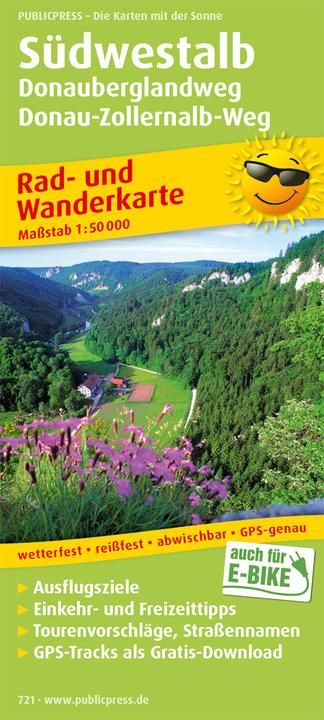 Actual product image Südwestalb, Donauberglandweg, Donau-Zollernalb-Weg 1 : 50 000 Cycling and hiking map 50000