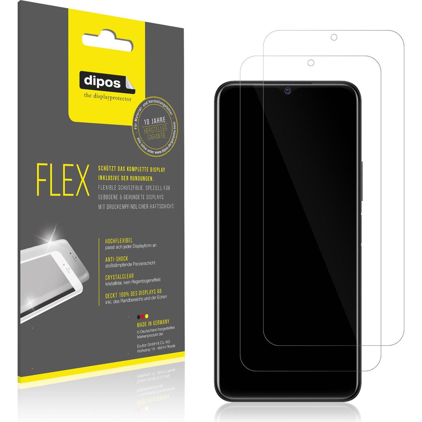 Dipos Displayschutzfolie Full-Cover 3D (2 Stück, Vivo Y33T), Smartphone Schutzfolie, Transparent